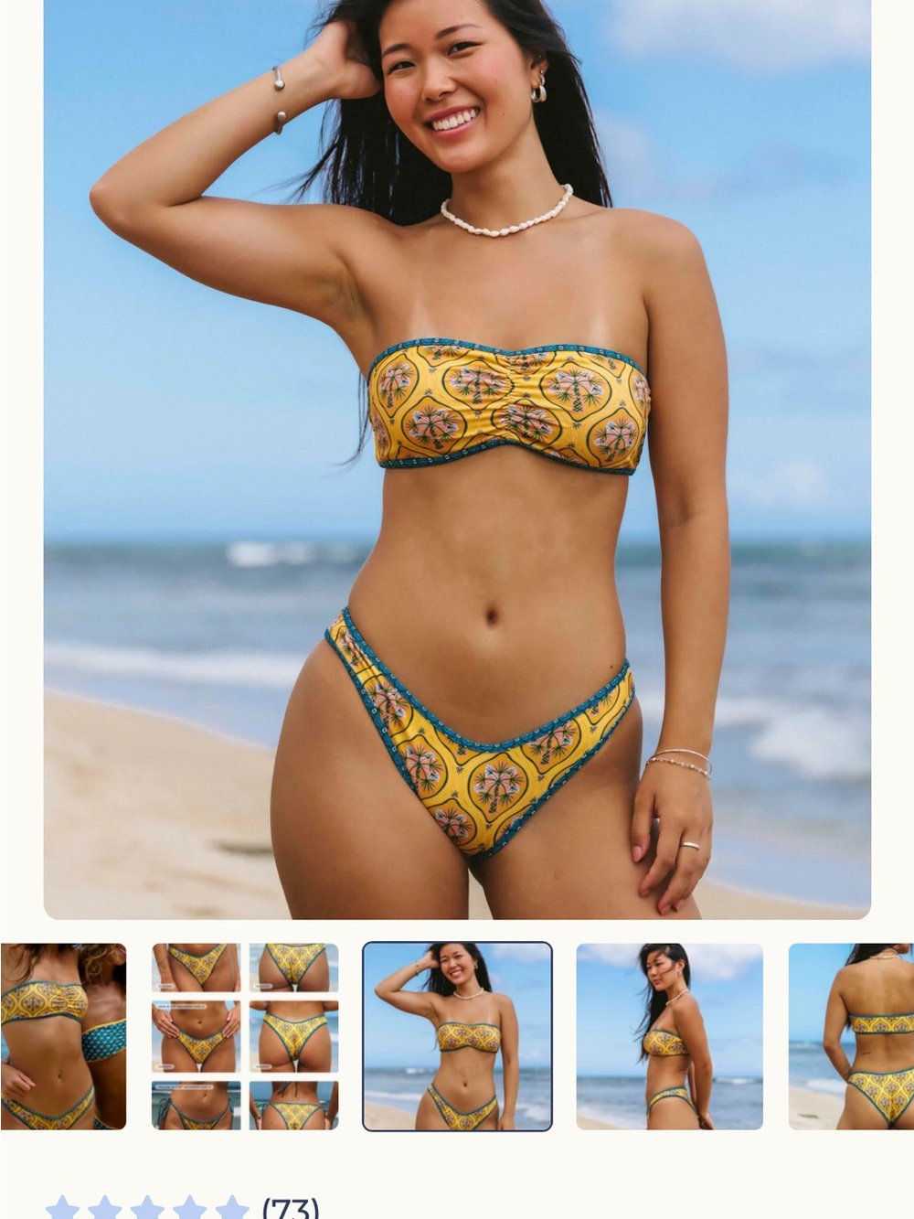 Honey Swim Palmetto Bandeau Bikini Top